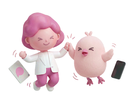 AIレポートの確認をサポートするキャラクターイラスト